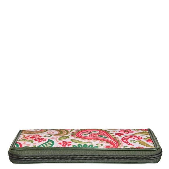 Hand Crafted Paisley Print Nylon Fabric Women Wristlet Wallets & Card Holder - Picture 8 of 8